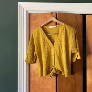 Golden blouse with tie!